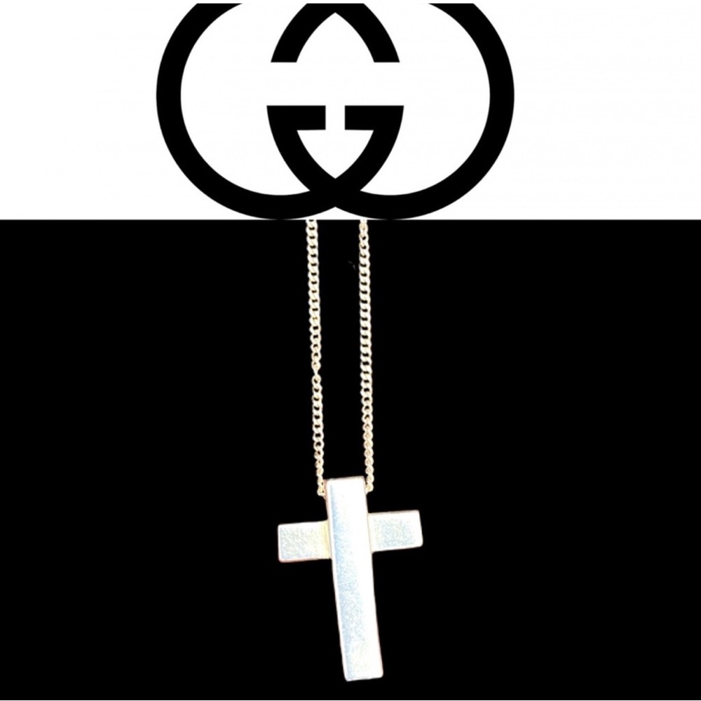 Gucci Silver Cross Pendant Necklace - Picture 5 of 12